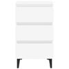 vidaXL Bed Cabinet with Metal Legs White 40x35x69 cm