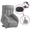vidaXL Electric Stand up Massage Recliner Chair Light Grey Fabric