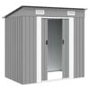 vidaXL Garden Shed Grey Metal