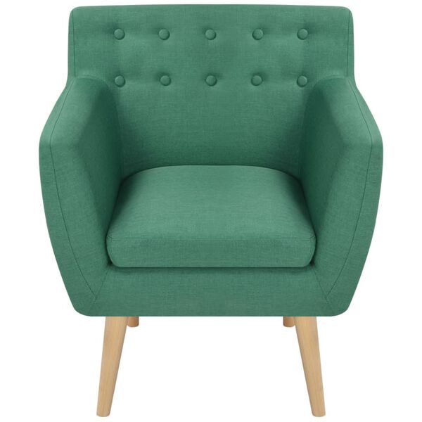 vidaXL Armchair Green Fabric