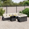 vidaXL 10 Piece Garden Sofa Set with Cushions Black Poly Rattan