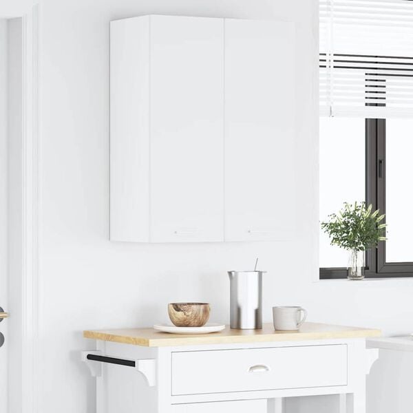vidaXL Hanging Cabinet with Door White 30 x 31 x 80 cm Engineered Wood