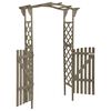 vidaXL Pergola with Gate 116x40x204 cm Grey Solid Firwood