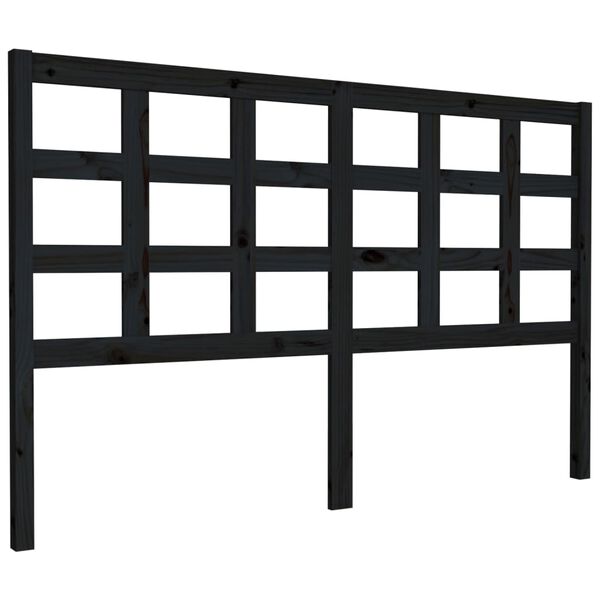 vidaXL Bed Headboard Black 156x4x100 cm Solid Wood Pine