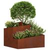vidaXL Garden Planter Brown 60 x 60 x 50 cm Weathering Steel
