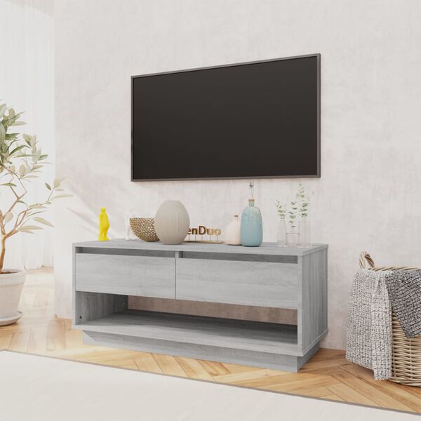 vidaXL TV Cabinet Grey Sonoma 102x41x44 cm Engineered Wood
