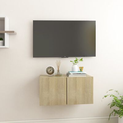 vidaXL Hanging TV Cabinet Sonoma Oak 60x30x30 cm