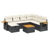 vidaXL 8 Piece Garden Sofa Set with Cushions Black Poly Rattan