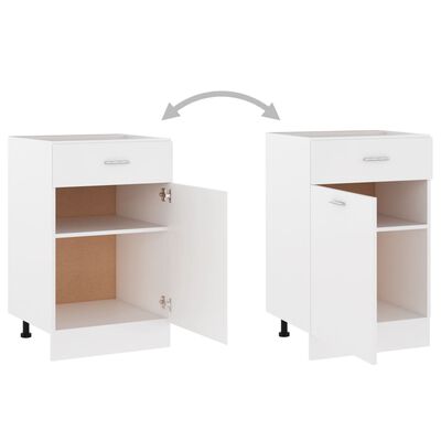 vidaXL Drawer Bottom Cabinet White 50x46x81.5 cm Engineered Wood