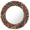 vidaXL Wall Mirror 60 cm Teak Round