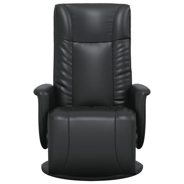 vidaXL Recliner Chair with Footrest Black Faux Leather