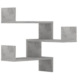 vidaXL Wall Corner Shelves 2 pcs Concrete Grey 40x40x50 cm Engineered Wood