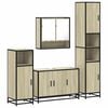 vidaXL 4 Piece Bathroom Furniture Set Sonoma Oak Engineered Wood