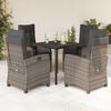 vidaXL 5 Piece Garden Dining Set with Cushions Grey Poly Rattan