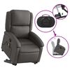 vidaXL Stand up Massage Recliner Chair Grey Real Leather