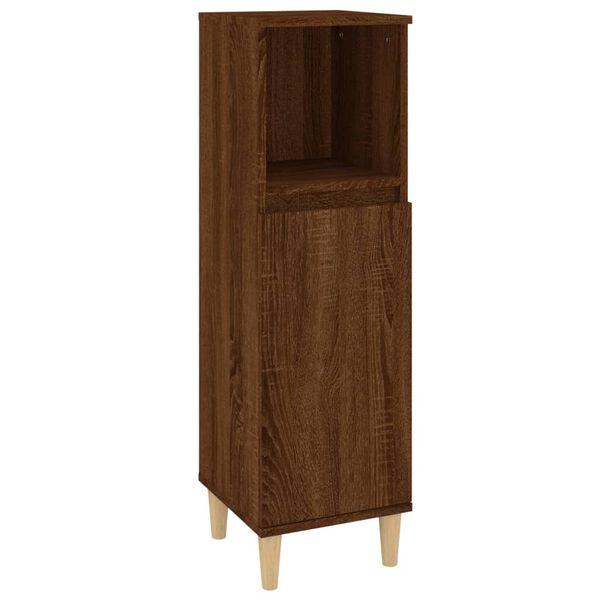 vidaXL Bathroom Cabinet Brown Oak 30x30x100 cm Engineered Wood