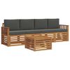 vidaXL Outdoor Sofa Set 5 pcs Natural and Anthracite Solid Acacia Wood