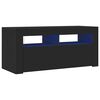 vidaXL TV Cabinet with LED Lights Black 90x35x40 cm