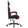 vidaXL Swivel Gaming Chair with Footrest Black&Red Faux Leather