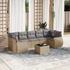 vidaXL 8 Piece Garden Sofa Set with Cushions Beige Poly Rattan