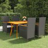 vidaXL 5 Piece Garden Dining Set Black