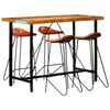 vidaXL 5 Piece Bar Set Solid Reclaimed Wood and Real Leather
