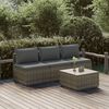 vidaXL 4 Piece Garden Lounge Set with Cushions Grey Poly Rattan