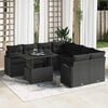 vidaXL Garden Sofa Set with Cushion 9 pcs Black Poly rattan