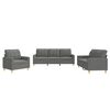vidaXL 3 Piece Sofa Set with Cushions Dark Grey Fabric