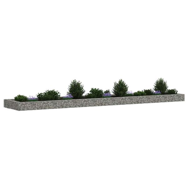 vidaXL Gabion Raised Bed Galvanised Steel 500x100x20 cm