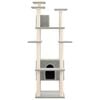vidaXL Cat Tree with Sisal Scratching Posts Light Grey 162 cm