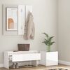 vidaXL Hallway Furniture Set High Gloss White Engineered Wood