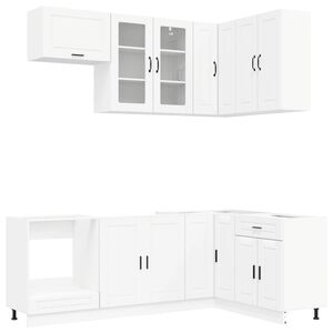 vidaXL Kitchen Unit PORTO 8 pcs White Engineered Wood