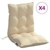 vidaXL Lowback Chair Cushions 4 pcs Beige Oxford Fabric