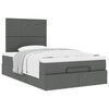 vidaXL Ottoman Bed with Mattress Dark Grey King Single Fabric