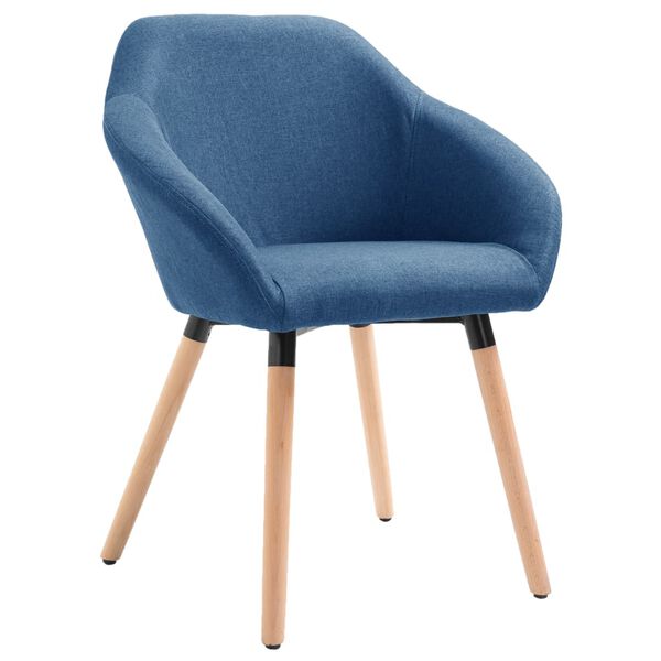 vidaXL Dining Chairs 4 pcs Blue Fabric