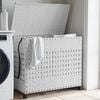 vidaXL Laundry Basket with Wheels White 66x35x60 cm Rattan