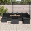 vidaXL Garden Sofa Set 9 pcs Black Poly rattan and powder-coated steel