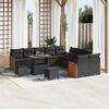 vidaXL Garden Sofa Set with Cushion 13 pcs Black