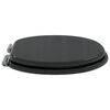 vidaXL Toilet Seats with Soft Close Lids 2 pcs MDF Black