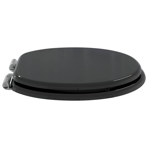vidaXL Toilet Seats with Soft Close Lids 2 pcs MDF Black