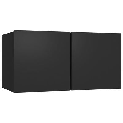 vidaXL Hanging TV Cabinets 2 pcs Black 60x30x30 cm