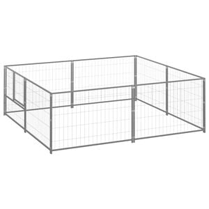vidaXL Dog Kennel Silver 4 m&sup2; Steel