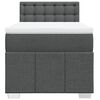 vidaXL Box Spring Bed with Mattress Dark Grey King Single Fabric
