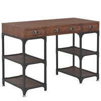 vidaXL Desk with 3 Drawers 110x50x78 cm Solid Fir Wood