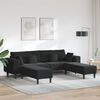 vidaXL Sofa 3 pcs Black 250 x 188 x 76 cm Velvet