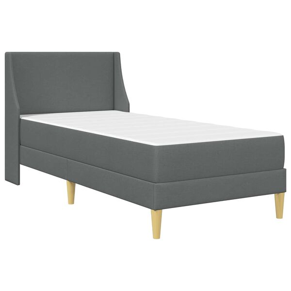 vidaXL Bed Frame with Mattress Dark Grey 90 x 200 cm Fabric