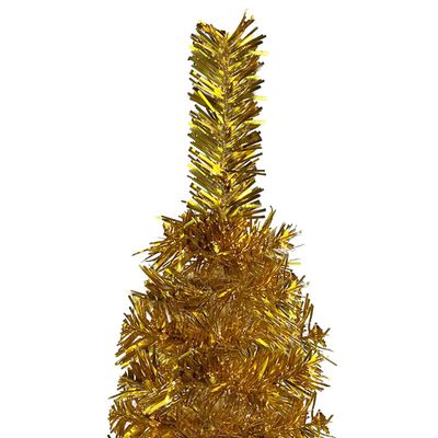 vidaXL Slim Pre-lit Christmas Tree Gold 150 cm