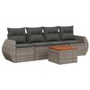vidaXL 5 Piece Garden Sofa Set with Cushions Grey Poly Rattan