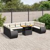 vidaXL 11 Piece Garden Sofa Set with Cushions Black Poly Rattan